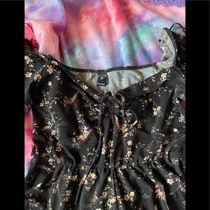 Windsor black with flower romper with a keyhole
